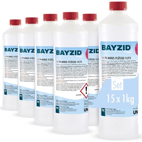 15x 1 kg BAYZID® pH Minus flüssig 14,9%
