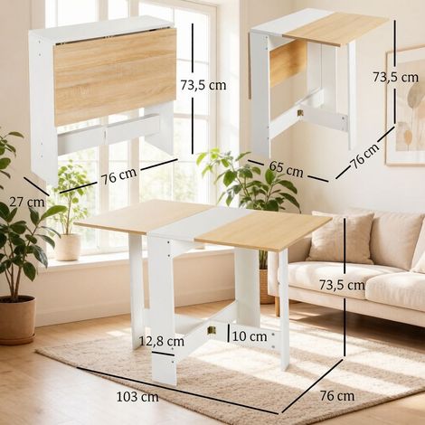 Table à manger en beige de couleur beige, dimensions 76 x 103 x 73.5 cm HOMAIRE (1/4)