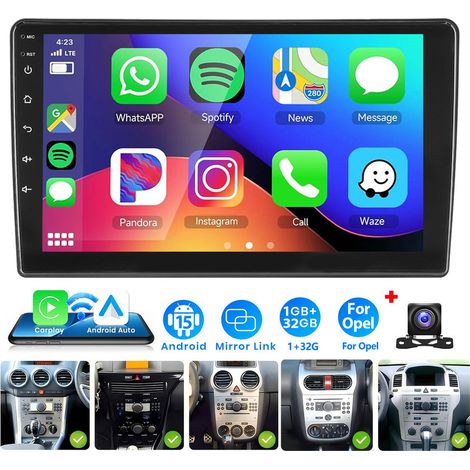 9 "Android 15 32/64G pour Corsa C, Corsa D, Zafira B, Astra H, Tigra, Antara, Combo B Apple CarPlay RDS GPS Navigation WIFI - 1+32G CAM