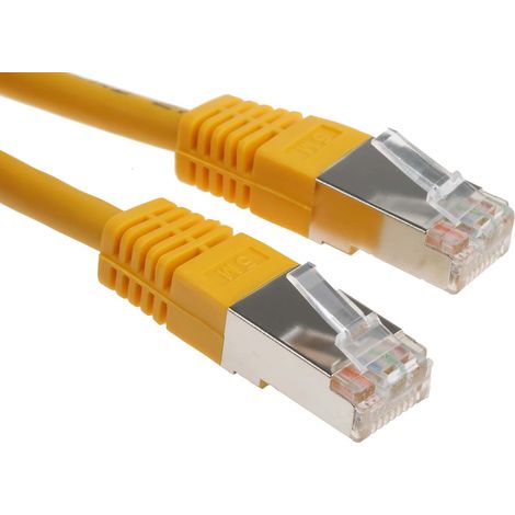 Câble cat 6 Avec connecteur / , S/FTP, gaine PVC Jaune, 5m ( Prix pour 1 )
