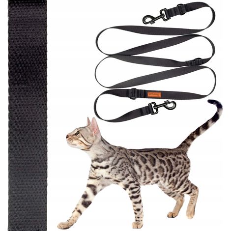 Laisse amovible de 300 cm pour chats jusqu'à 10 kg. Ukory NO PATTERN BLACK (1/5)