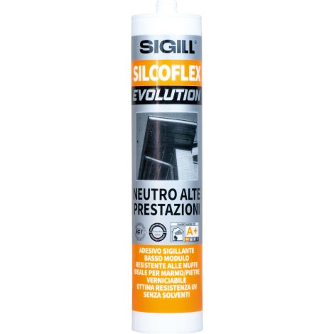 Sigill Silcoflex Evolution cartuccia silicone Beige Ral 1013 290 ml professionale alte prestazioni per edilizia lattoneria serramenti inodore senza solventi made in italy