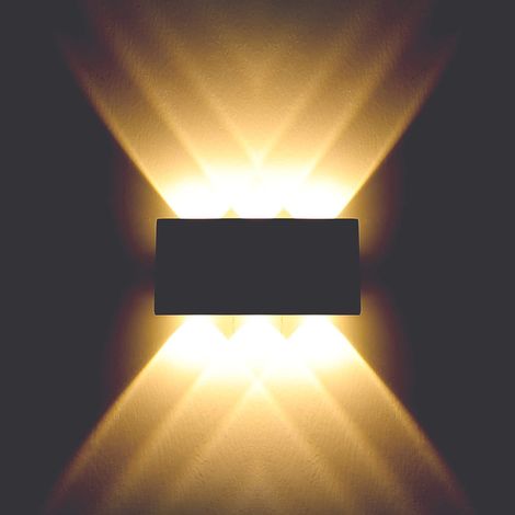 MINKUROW Applique da esterno a led, applique da parete a led, applique, applique da esterno a led, applique da parete per interni su e giù 6w applique da parete a led alluminio impermeabile ip65 luce
