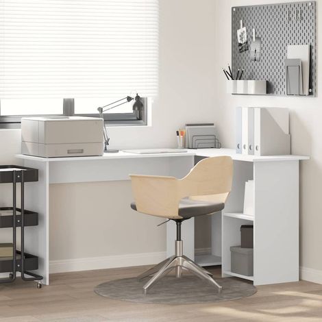 vidaXL Scrivania Bianco 142 x 102 x 73 cm Legno multistrato (1/5)