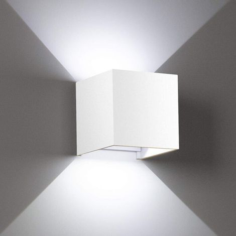7W Led Applique murale chambre Moderne Interieur, Up and Down Design Réglable Lampe, Aluminium luminaires applique murale led Blanc pour Chambre Maison Couloir Salon (Blanc froid )