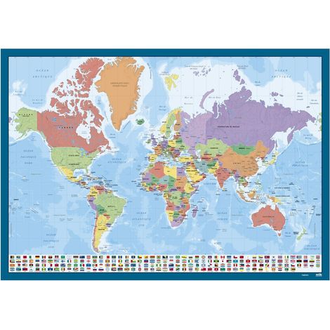 Vade carte du monde - Tappetino da scrivania - Vade scolastico multifunzionale Vade da scrivania - Protezione per scrivania - Materiale scolastico per il rientro a scuola