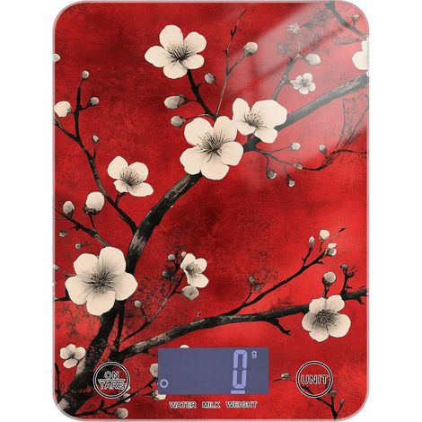 Balance de cuisine portable rétro chinoise avec motif fleurs de (1/5)