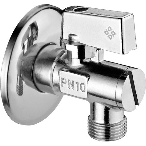 Valvola a sfera angolare da 1/2" - 3/8" - in scatola cromata VFA B62K