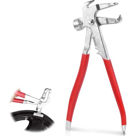 1 martillo rojo para equilibrar ruedas, herramientas para reparación de neumáticos con tuercas planas y puntiagudas para automóviles, SUV y camionetas. (1/5)