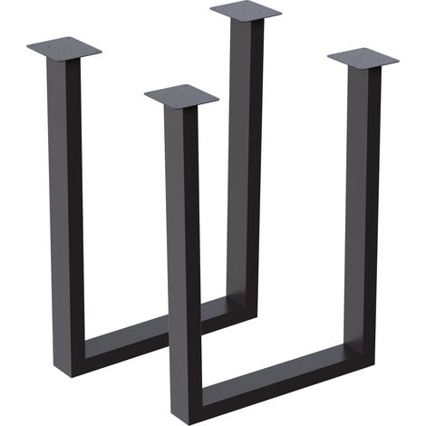 Set de 2 pieds de table rectangulaires en acier 40 x 28 cm (1/5)
