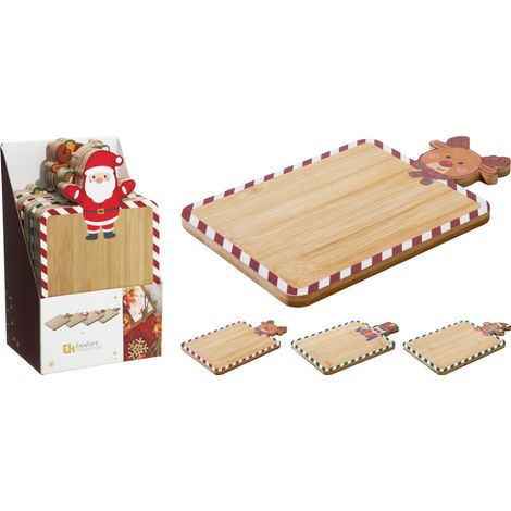 Vassoio natalizio in bambù 15 x 25 cm modello assortito PERAGA CHRISTMAS