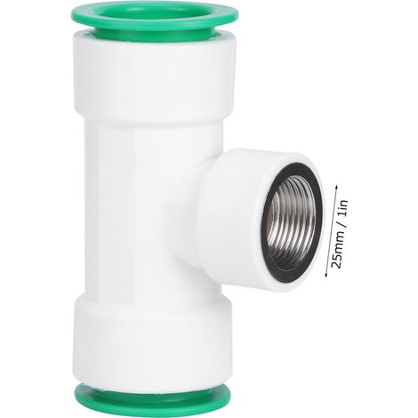 Raccord Tee PPR 32mm à Emmanchement Rapide avec Embout Femelle 3/4 pour Tube PVC/PE (1/5)