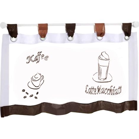 Scheibengardine - Voile Café - Transparente Kurzgardine Mit Stickerei - Pour Fenêtre Cuisine Salon - 45x90 cm (1/5)