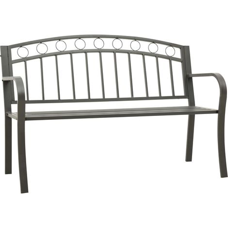 Gartenbank Grau 120 cm Stahl