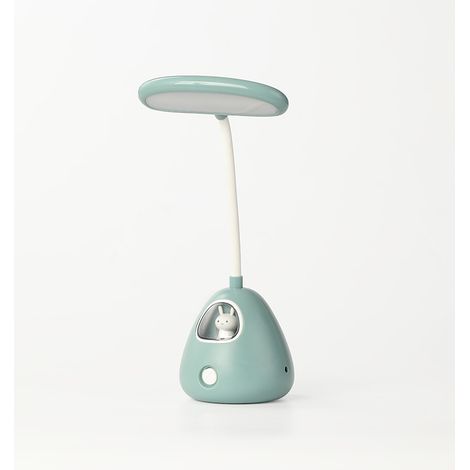 Lampada da scrivania creativa e carina a forma di animale domestico, mini luce notturna a forma di dinosauro ricaricabile tramite USB, pieghevole, ideale per studenti (Coniglio Verde). (1/5)