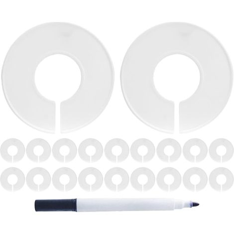 Séparateurs Pièces pour Bébé Plastique Cintres en Blanc Ronds Robustes Lot 20 Faciles à Nettoyer pour Organisation Décoration et de Placard de Chambre D'garçon Filles (1/5)