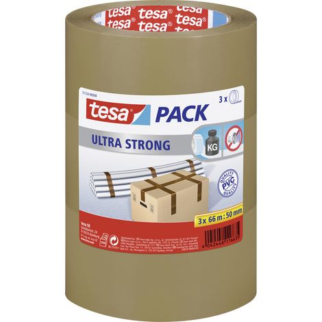 tesa ULTRA STRONG 51124-00008-01 Packband tesapack® Braun (L x B) 66 m x 50 mm 3 St. (1/3)