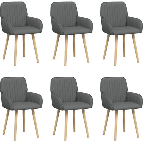 Esszimmerstühle 6 Stk. Stoff Dunkelgrau 56,5 x 50 x 87,5 cm vidaXL (1/5)