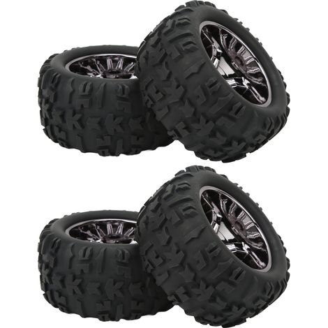 4 Pneus en caoutchouc RC, amorti renforcé, résistants à l'usure, pièces de rechange pour Traxxas Maxx, Arrma Kraton 1/8 1/10 voiture télécommandée (1/5)