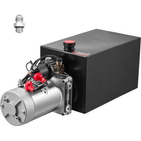 Vérin hydraulique 10L, Pompe monophasée pour benne, 22 MPa, 3,4 L/min, 12V DC avec réservoir métallique (1/5)
