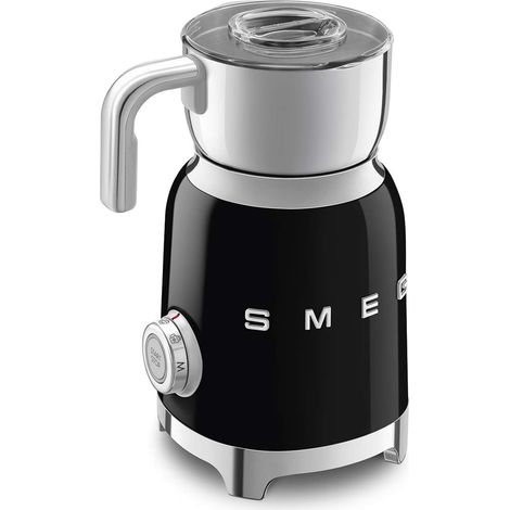 Smeg, montalatte multifunzione mff11bleu, con sistema ad induzione, 6 programmi preimpostati, una funzione manuale, caraffa removibile da 600 ml, tappo misuratore, avvolgicavo integrato, 500w, nero