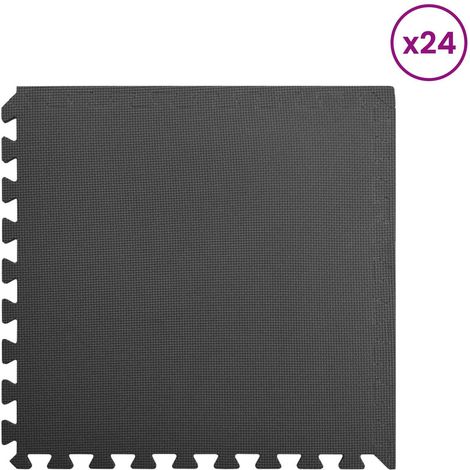 vidaXL Pool Ground Mat 24 pcs Black 8.64 ㎡ EVA Foam