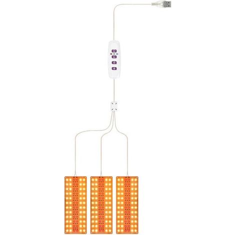 Komplette LED-Pflanzenlampe mit automatischer Ein-/Ausschaltfunktion, Sonnenlicht, Quantum-Pflanzenlampe, 3-polig