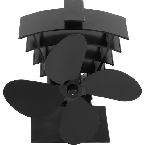 Ventilateur de cheminée à 4 pales, alimenté par la chaleur, pour poêle à bois/bûches, distribution de chaleur (1/5)