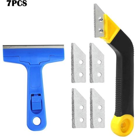 Kit d'outils pour retirer le mastic, 4 lames supplémentaires, poignées antidérapantes et résistantes (1/5)