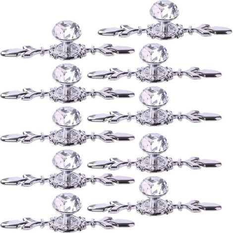 Tiradores de cristal para cajones, 10 piezas, pomos de 12 cm (4,7 pulgadas), tiradores para armarios, armarios, cocina, dormitorio, baño, herrajes para muebles - Crezuo