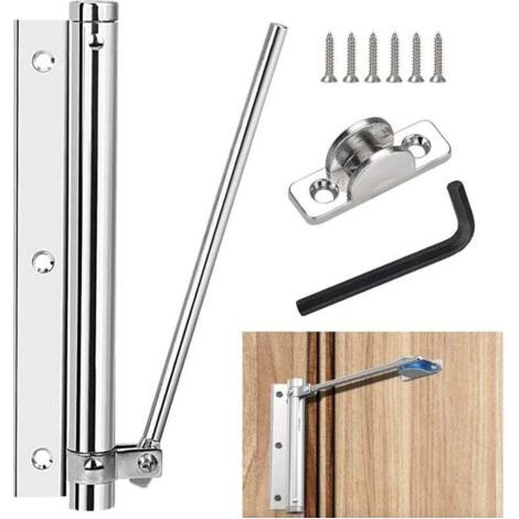 Ferme-Porte Automatique Ferme-Porte à Ressort en Alliage d'Aluminium Fermeture Porte Hydraulique Réglable avec 5 Vis Clé Allen pour Porte de Maison, Bureau, Intérieur et Extérieur(19cm)