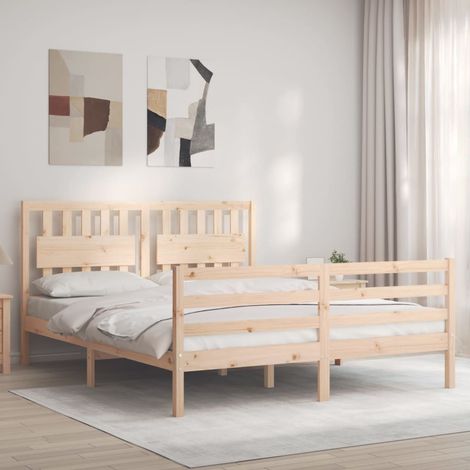 Bed Frame without Mattress 160x200 cm Solid Wood vidaXL (1/5)