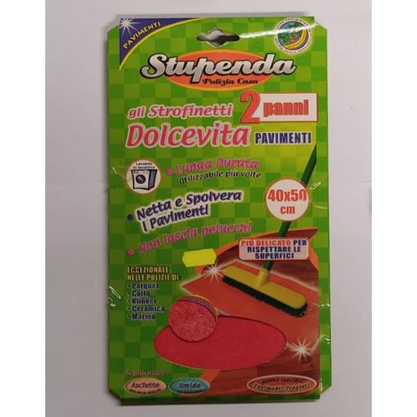 LA BRIANTINA - STUPENDA - 2 PEZZI - STROFINACCI DOLCEVITA PER PAVIMENTI 40X50CM
