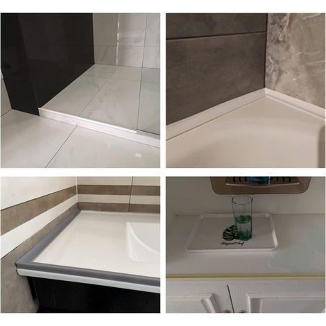 100cm Transparent Barrier de Douche-Anti DéBordement pour Douche à L'Italienne Silicone Auto-AdhéSif Barrages de Seuil Douche Barrière Douche et SystèMe RéTention pour Sol de Salle de Bain-DPZO