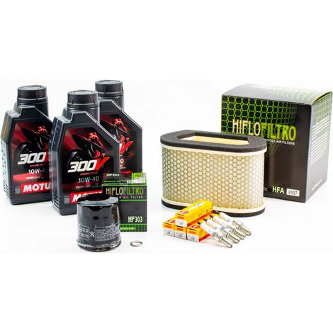 Kit Révision Filtres Bougies pour YAMAHA YZF-R1 de 1998 à 2001 - MOTUL 300V ROAD RACING 10W40 3L