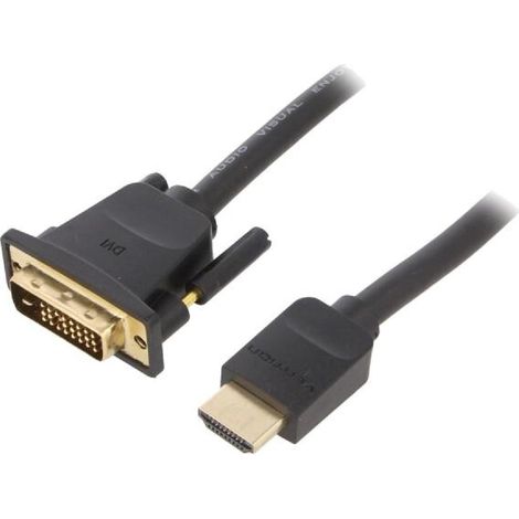 Cable DVI-D -18-1- prise male HDMI prise male Full HD 3m - Noir