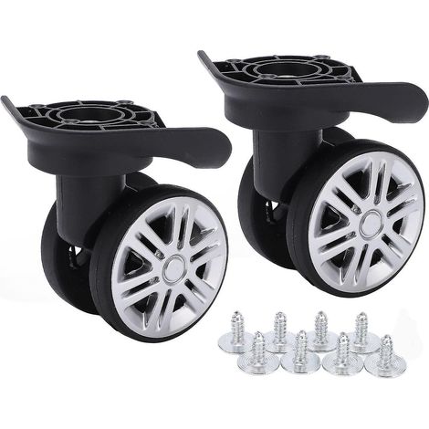 1 paire de roulettes pivotantes pour valise, roulettes de rechange silencieuses à double rangée (1/5)