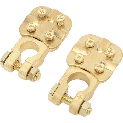 Connecteur de borne de batterie en laiton 2 pièces, jeu de serre-câbles de voiture positif négatif, 1 vers 3 voies, 2-4/0 AWG (1/5)
