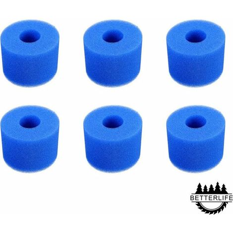 6 Pièces Éponge Filtrante Type S1, Cartouche de Filtre en Mousse, Mousse pour Filtre Piscine, Réutilisables et Lavables, Filtre en Mousse pour Spa, Piscine (1/5)
