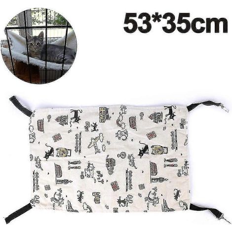 Hängematte für Katzen, Haustierhängematte für Käfige, verstellbares Katzenbett, Schlafmatte (Stil 2 5335cm) (1/5)