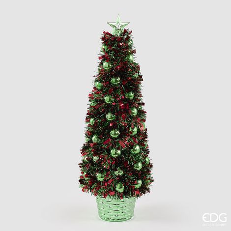 EDG Enzo De Gasperi Pino con Palle Green Mix H50 Ø16 cm – Decorazione di Natale (1/2)