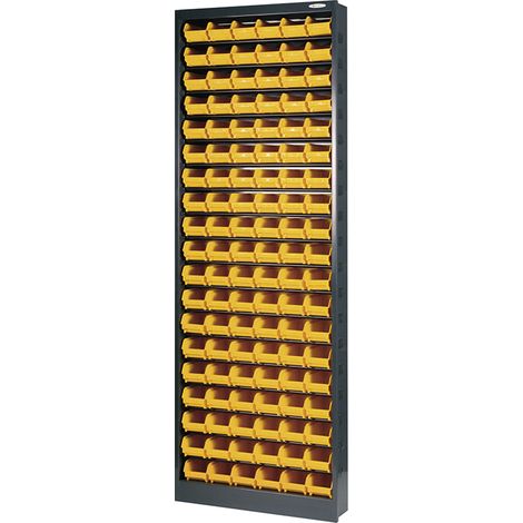 Closet métallique, L 678 x P 206 x H 1 900 mm avec 114 conteneurs en polypropylène Art.102 (1/4)