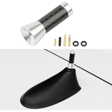 Antenne De Voiture Courte, Antenne Radio Voiture Courte Universel Amplifiée Autoradio, Voiture Stéréo FM AM Antenne Remplacement pour avec Toutes Les Voitures Véhicule Auto Camion(Argent)