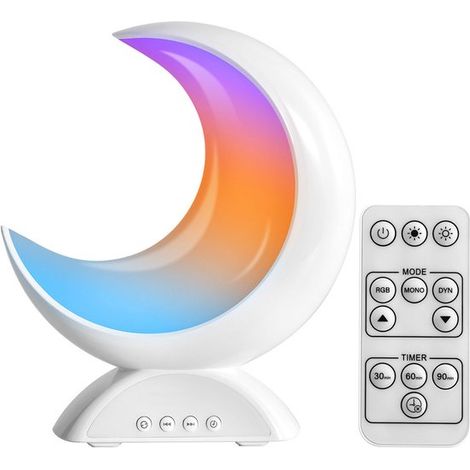 Lampe lune LED rechargeable sans fil, intensité réglable avec télécommande, veilleuse décorative pour table de chevet, bureau, chambre et salon, décoration Ramadan (1/5)