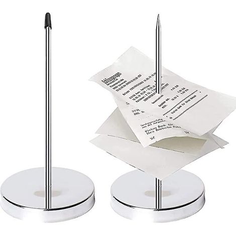 (argent) Ensemble De 2 Pices Porte - Notes En Mtal, Clou De Reu, Porte - Mmo, Pince Clous En Papier Avec Base Ronde Pour Restaurant Cuisine Htel (1/5)