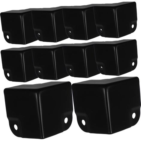 12 protège-coins décoratifs, fer/bois, noir, pour enceintes (1/5)