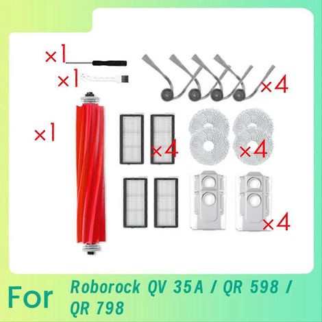 19-teiliges Set für Staubsauger 35A / QR 798 / QR 598: rotierende Seitenbürste, HEPA-Filter, Reinigungstuch und Staubbeutel (1/5)