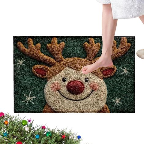 Tapis De Noël Pour Cuisine Tapis De Salle De Bain Anti-Dérapant Avec Motif 60x40 Cm Paillasson Absorbant Pour Porte D'entrée De Noël Pour Fêtes Porche Entrée Sol Maison Salle De Bain Douch (1/5)