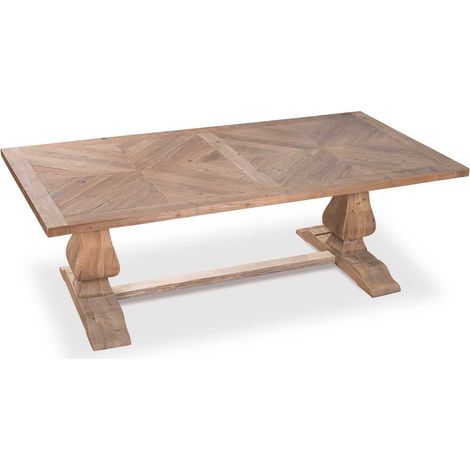 Table en pin de style monastère à chevrons CASSANDRE (1/3)