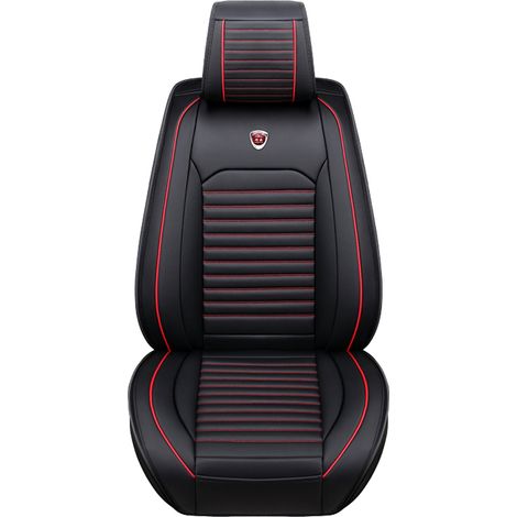 Auto Vorne Sitzkissen Stuhl Matte Abdeckmatte Atmungsaktiv Kunstleder 4 Saison F black Waterproof-Deluxe Edition (1/3)